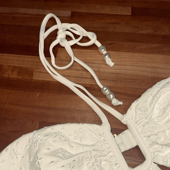 L*Space Marina Eyelet One Piece Swimsuit white XL - Picture 3 of 13